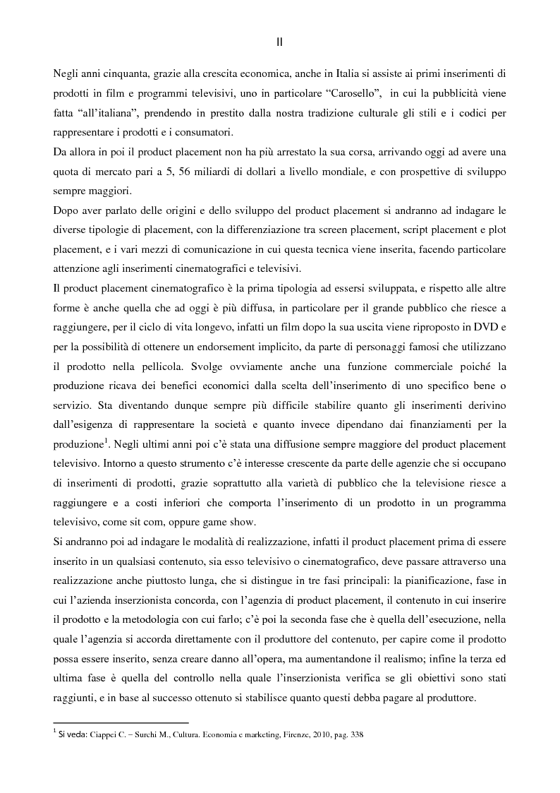 Anteprima della tesi: Il Product placement dalle origini ai giorni nostri, Pagina 3