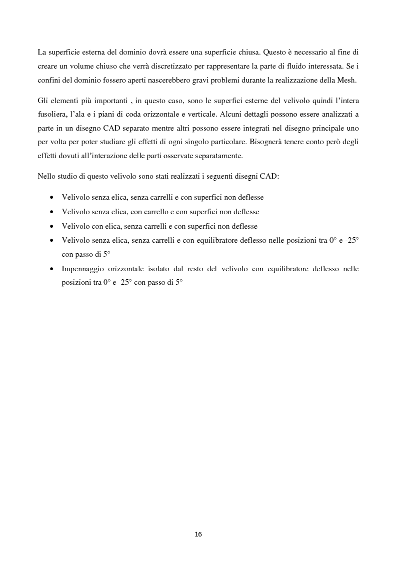 Anteprima della tesi: Caratterizzazione Aerodinamica di un nuovo Velivolo da Aviazione Generale mediante codice CFD, Pagina 3