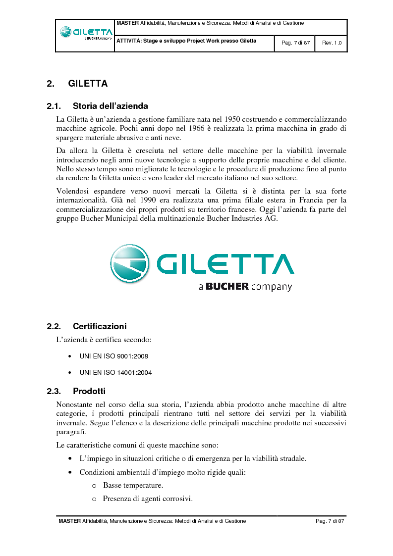 Anteprima della tesi: Introduzione ed implementazione delle discipline RAMS nel dominio delle macchine accessorie per applicazioni di pulizia stradale invernale, Pagina 4
