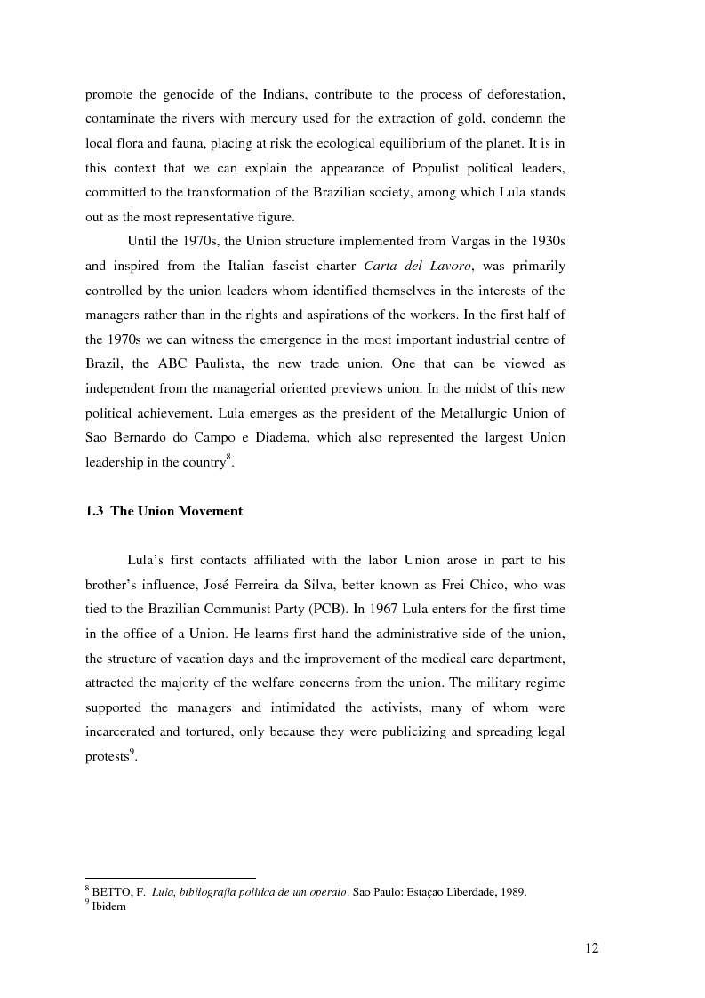 Anteprima della tesi: Lulism: the Evolution of a Political Phenomenon, Pagina 10