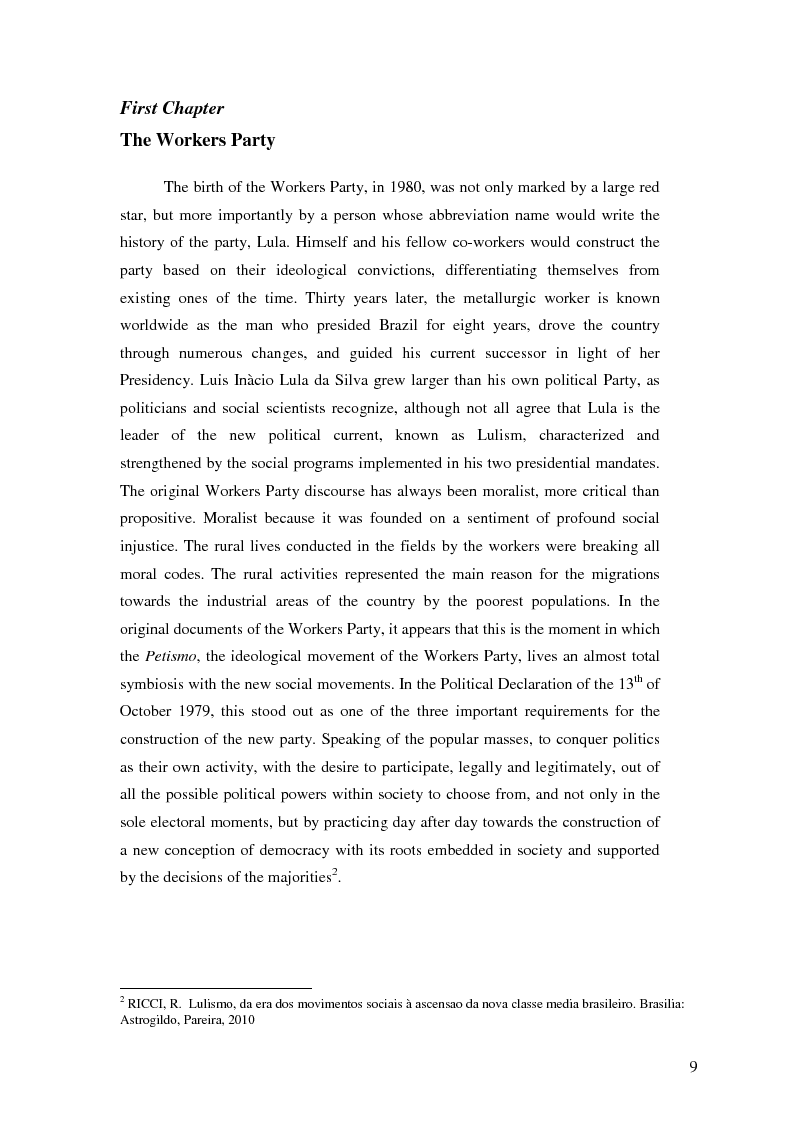 Anteprima della tesi: Lulism: the Evolution of a Political Phenomenon, Pagina 7