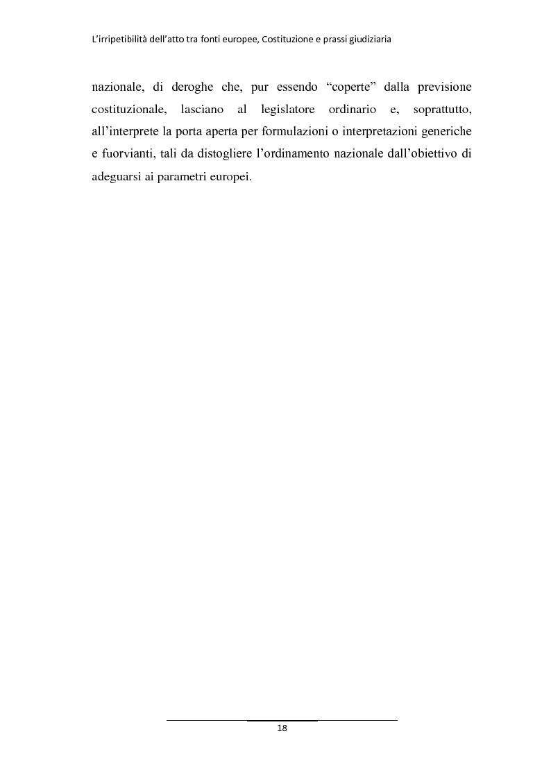 Anteprima della tesi: L'irripetibilità dell'atto tra fonti europee, Costituzione e prassi giudiziaria, Pagina 10