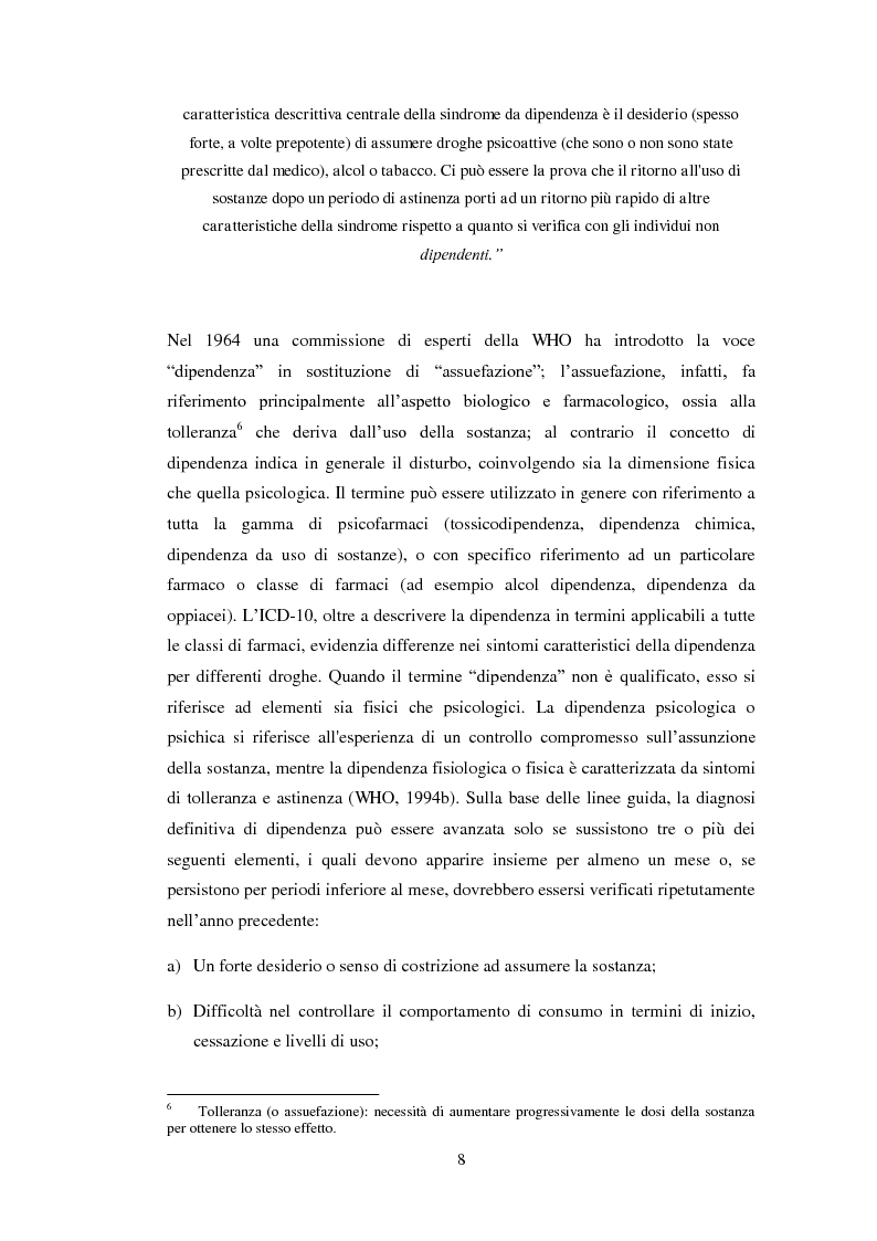 Anteprima della tesi: Uscire dal tunnel: il percorso terapeutico delle comunità per tossicodipendenti, Pagina 6