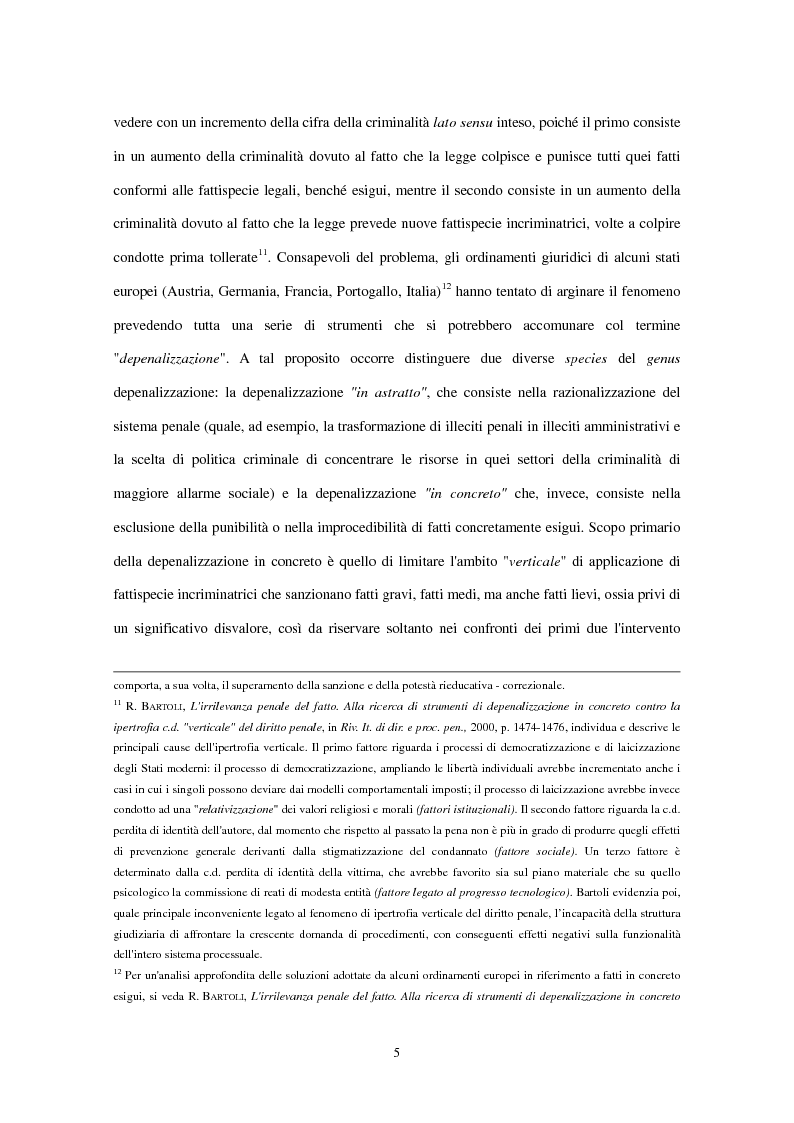 Anteprima della tesi: La clausola di irrilevanza del fatto nel processo penale minorile, Pagina 9