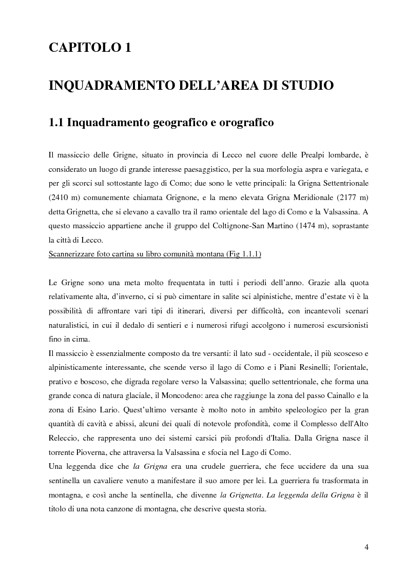 Anteprima della tesi: Individuazione di itinerari botanici nel gruppo della Grigne attraverso il GIS e le tecnologie mobili, Pagina 3