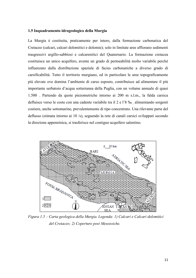Anteprima della tesi: Analisi multitemporale (1815-2010) delle variazioni dell'uso del suolo (Murgia, Puglia): conseguenze sulle risorse idriche sotterranee, Pagina 10