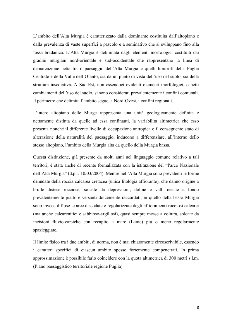 Anteprima della tesi: Analisi multitemporale (1815-2010) delle variazioni dell'uso del suolo (Murgia, Puglia): conseguenze sulle risorse idriche sotterranee, Pagina 7