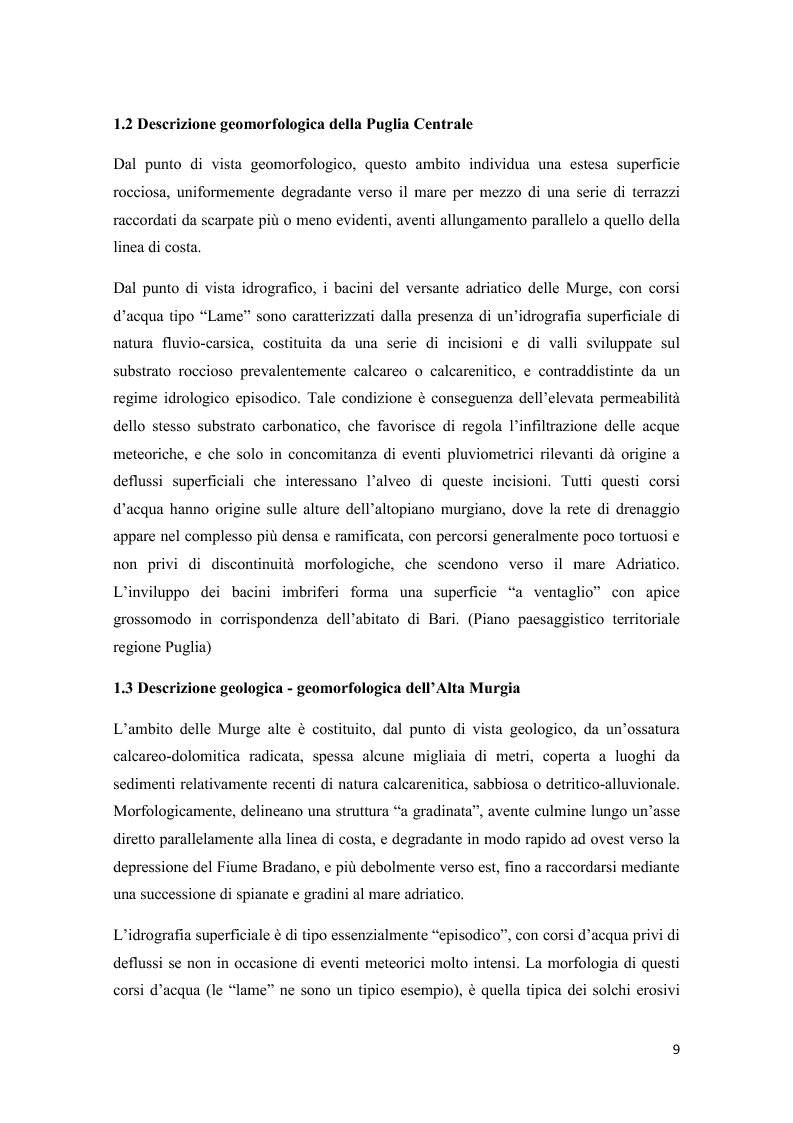 Anteprima della tesi: Analisi multitemporale (1815-2010) delle variazioni dell'uso del suolo (Murgia, Puglia): conseguenze sulle risorse idriche sotterranee, Pagina 8