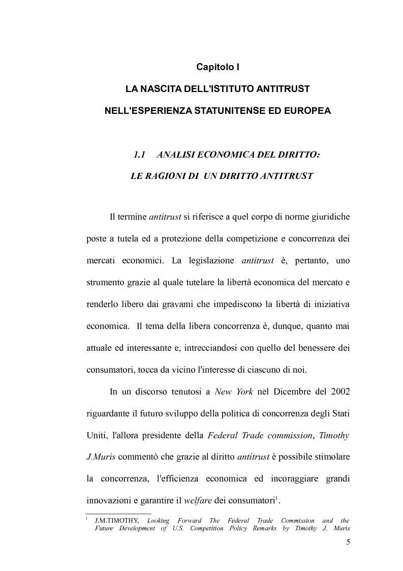 Anteprima della tesi: Antitrust Private Enforcement: Stati Uniti e Unione Europea a confronto, Pagina 6