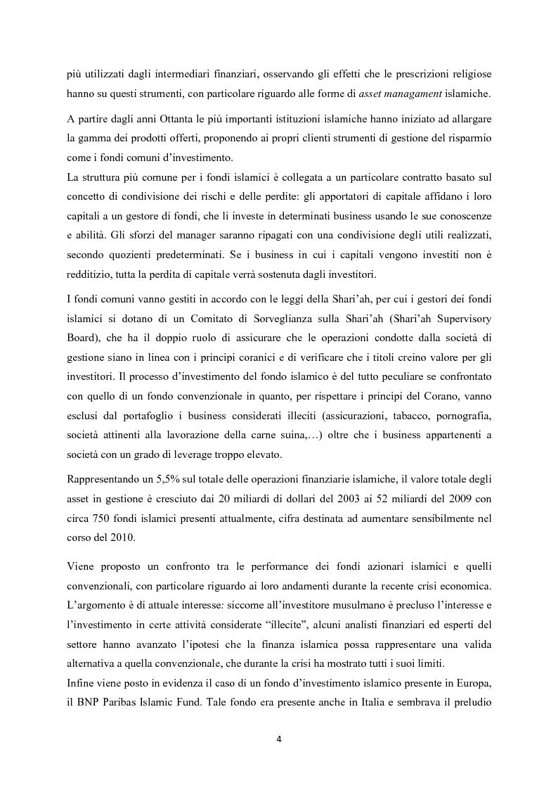 Anteprima della tesi: Finanza islamica: le peculiarità dei fondi islamici; il caso BNP Asset Management., Pagina 3