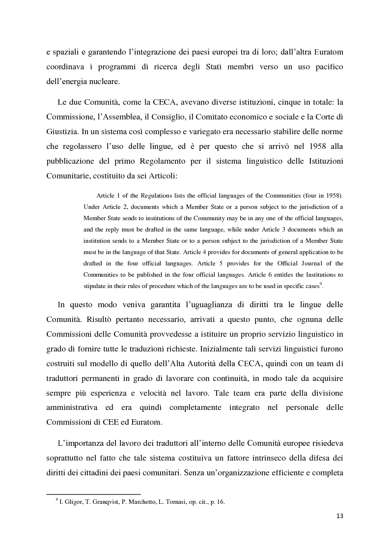 Anteprima della tesi: Tradurre per la Commissione Europea: tecnologie, metodi e strategie di lavoro dei traduttori della Direzione Generale per la Traduzione., Pagina 10