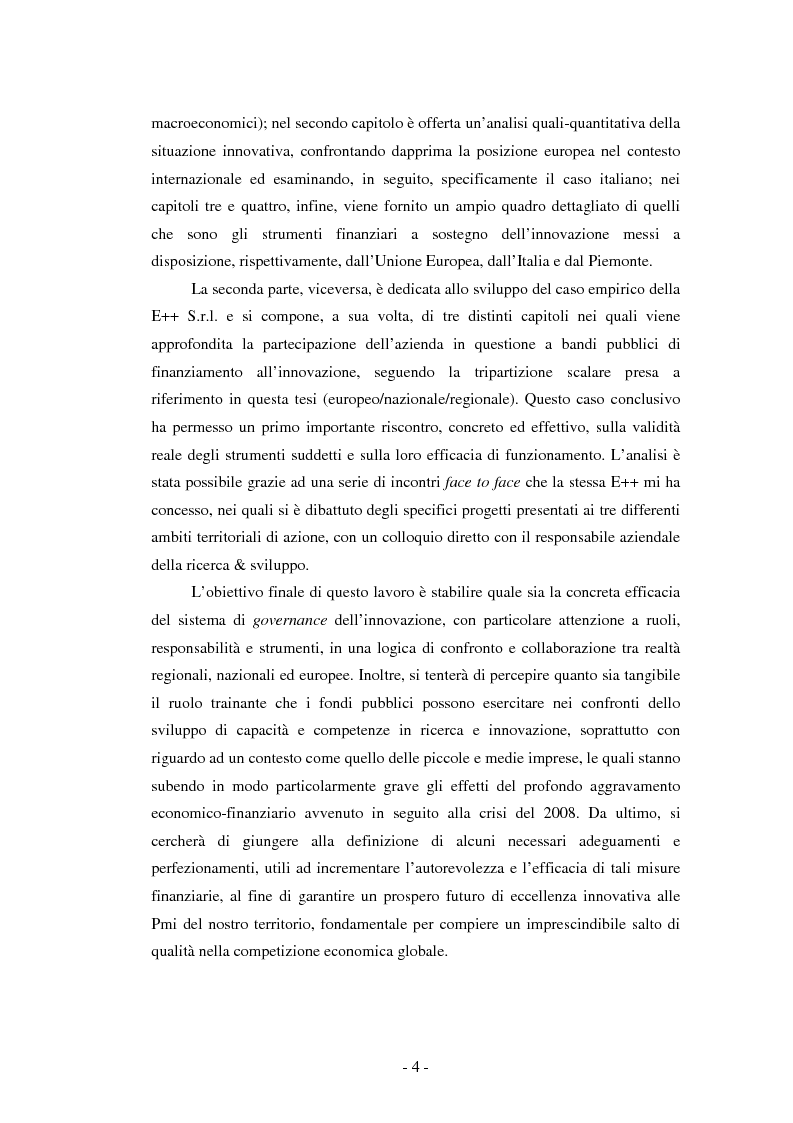 Anteprima della tesi: Il ruolo dei fondi pubblici nel finanziamento all'innovazione. Il caso della E++ S.r.l., Pagina 3