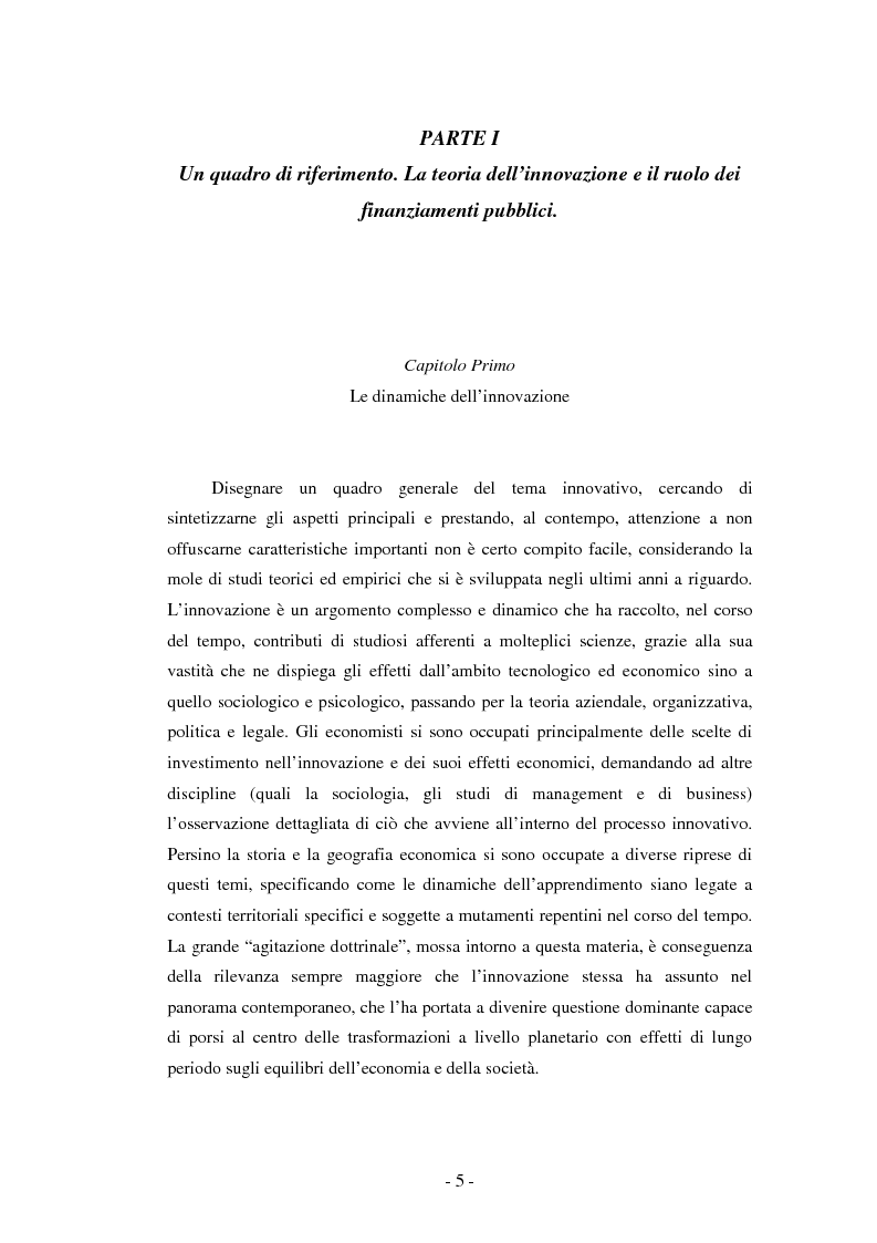 Anteprima della tesi: Il ruolo dei fondi pubblici nel finanziamento all'innovazione. Il caso della E++ S.r.l., Pagina 4