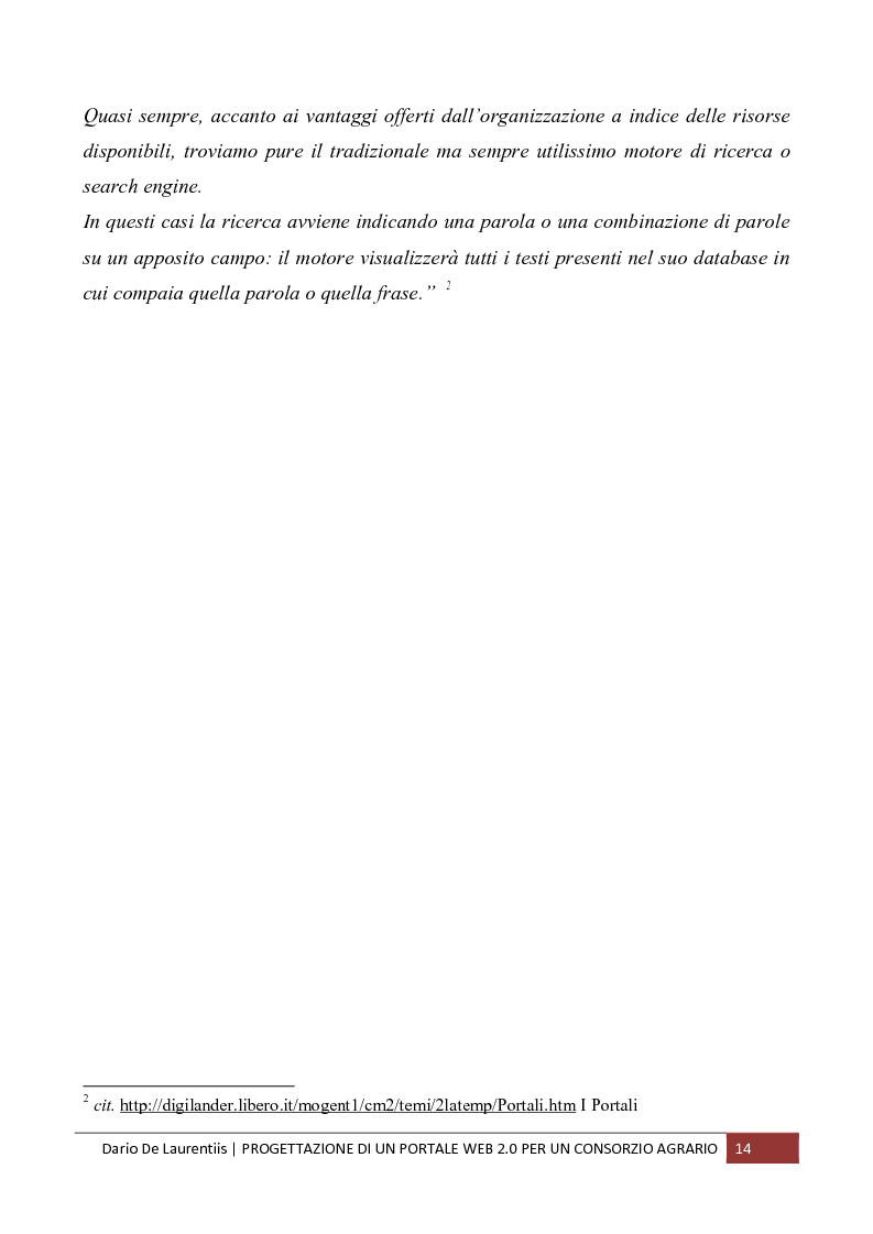 Anteprima della tesi: Progettazione di un Portale Web 2.0 per un Consorzio Agrario, Pagina 10