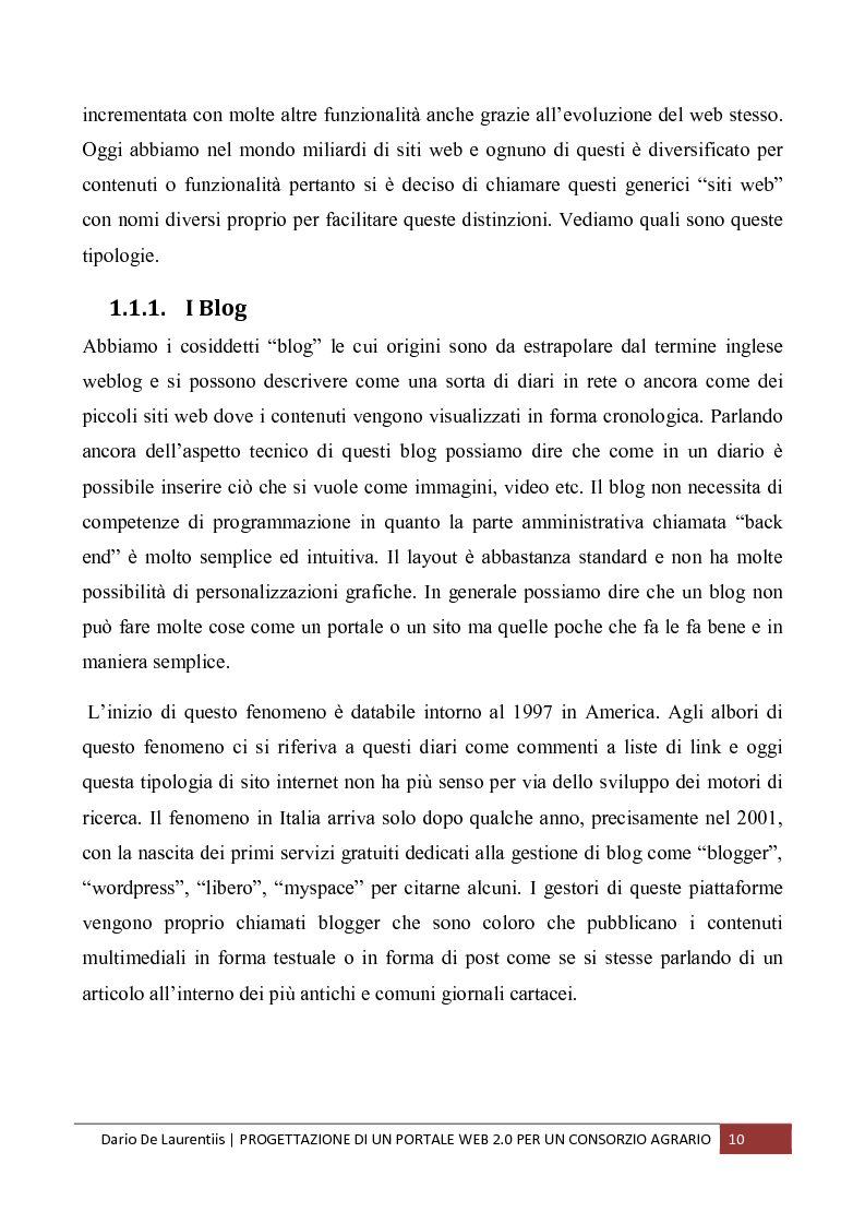 Anteprima della tesi: Progettazione di un Portale Web 2.0 per un Consorzio Agrario, Pagina 6