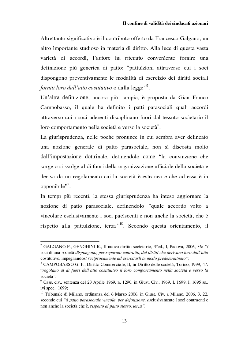 Anteprima della tesi: I patti parasociali nelle società quotate, Pagina 12