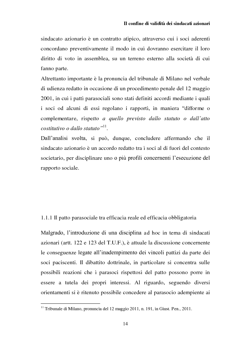 Anteprima della tesi: I patti parasociali nelle società quotate, Pagina 13