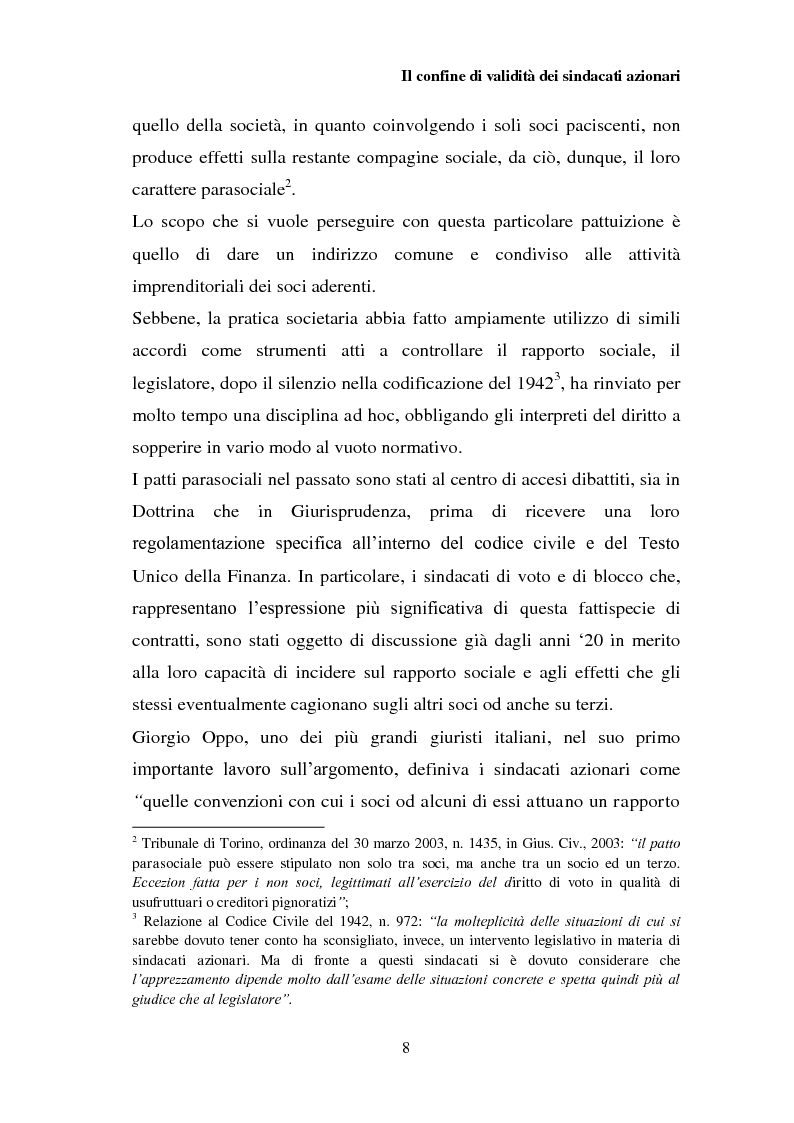 Anteprima della tesi: I patti parasociali nelle società quotate, Pagina 7