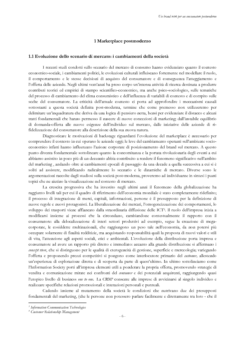 Anteprima della tesi: Un brand retrò per un consumatore postmoderno. Il Vintage Marketing come strategia commerciale, Pagina 4