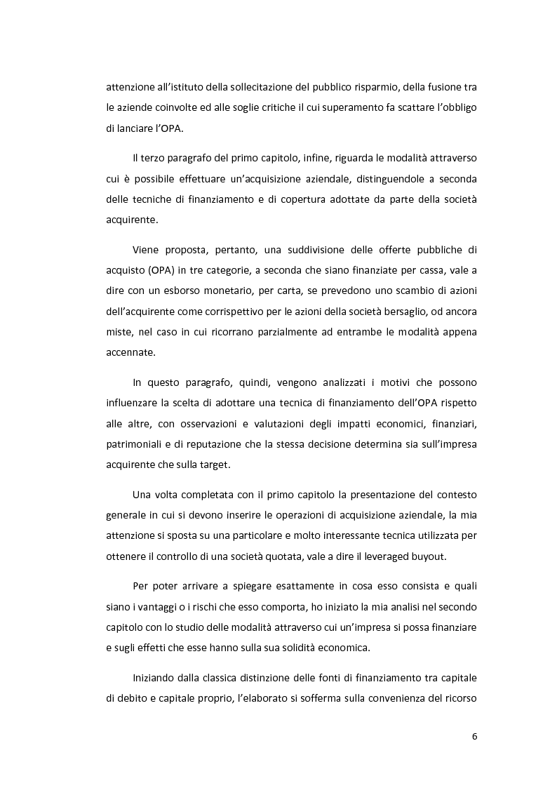 Anteprima della tesi: L’utilizzo della leva finanziaria nelle operazioni di cambio di controllo di società quotate., Pagina 4