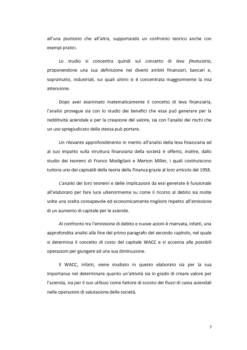 Anteprima della tesi: L’utilizzo della leva finanziaria nelle operazioni di cambio di controllo di società quotate., Pagina 5