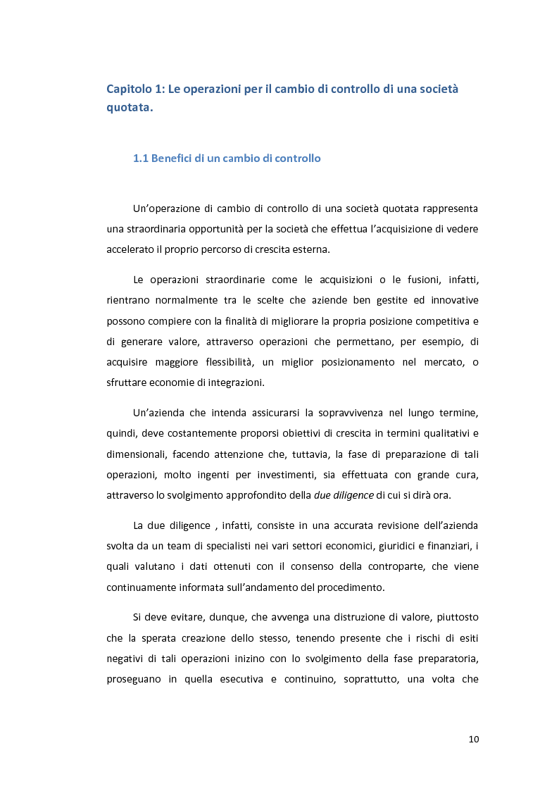 Anteprima della tesi: L’utilizzo della leva finanziaria nelle operazioni di cambio di controllo di società quotate., Pagina 8