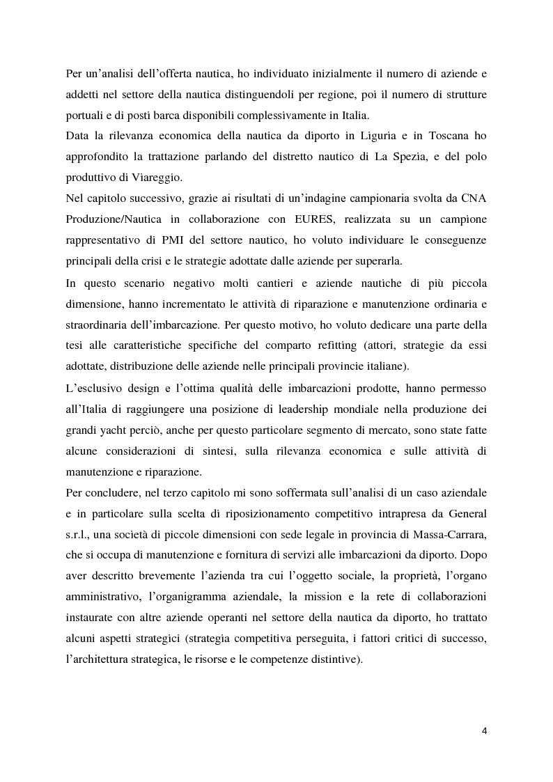 Anteprima della tesi: Il settore della nautica e la crisi. Il caso del riposizionamento competitivo di General s.r.l., Pagina 3