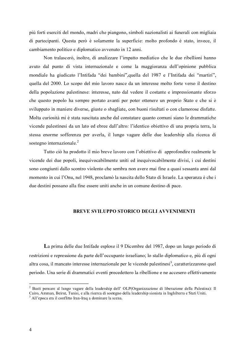 Anteprima della tesi: Analisi comparata tra la prima e la seconda intifada palestinese, Pagina 3