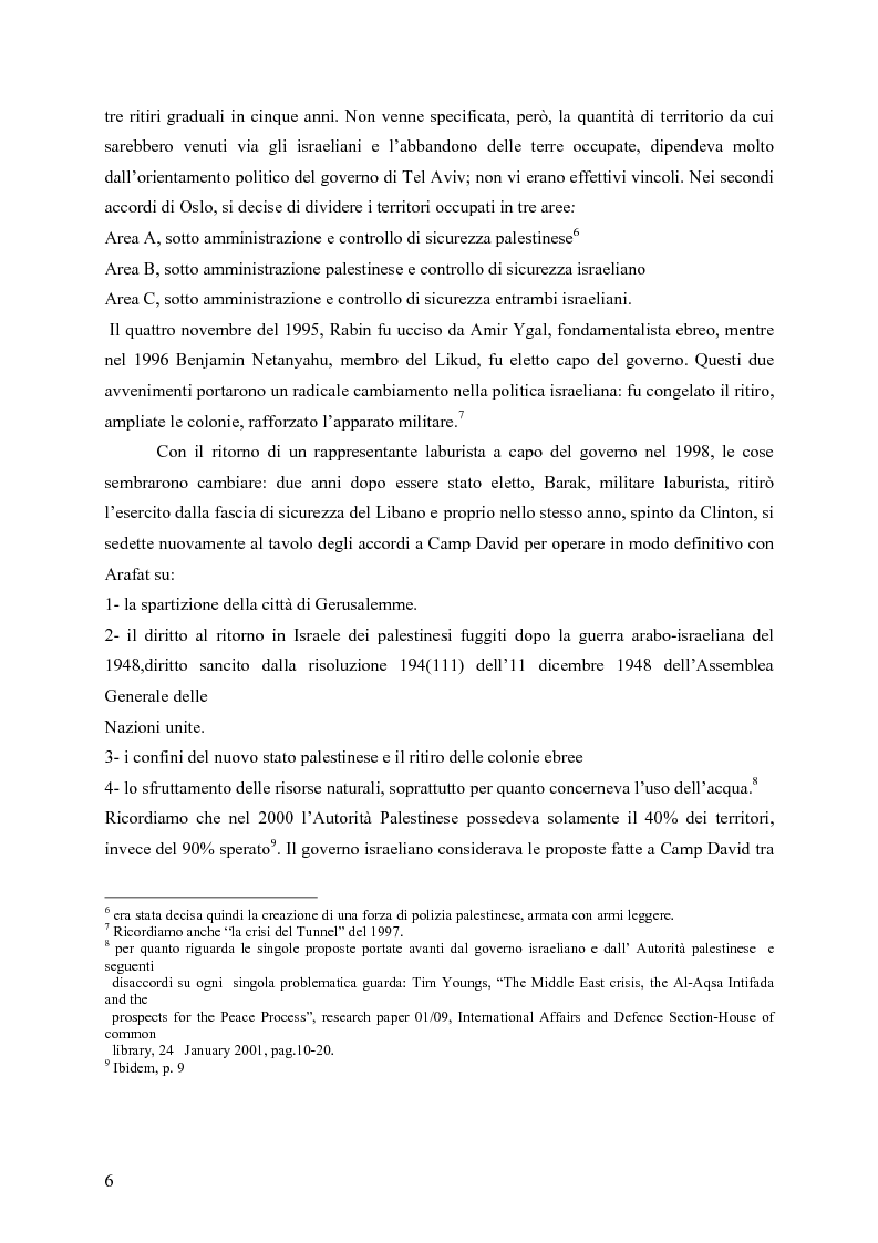 Anteprima della tesi: Analisi comparata tra la prima e la seconda intifada palestinese, Pagina 5