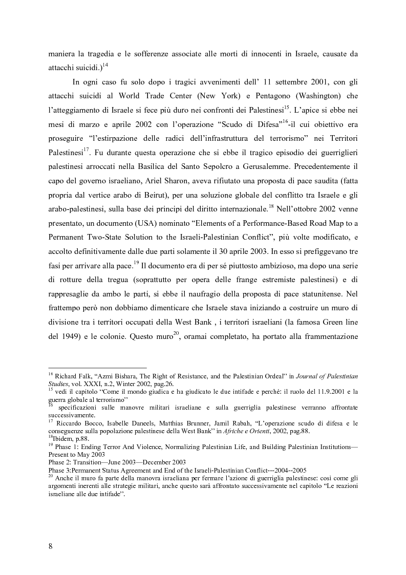 Anteprima della tesi: Analisi comparata tra la prima e la seconda intifada palestinese, Pagina 7