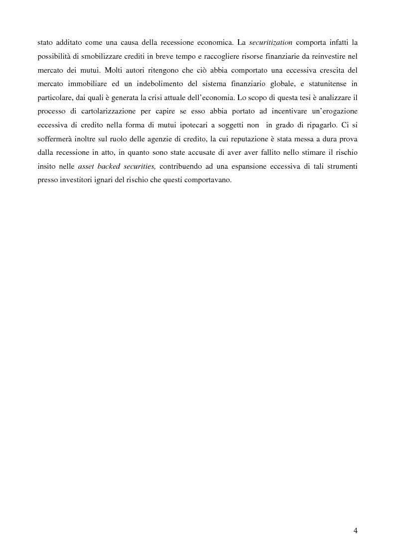 Anteprima della tesi: Mutui sub-prime e cartolarizzazione nella crisi finanziaria del 2007, Pagina 3