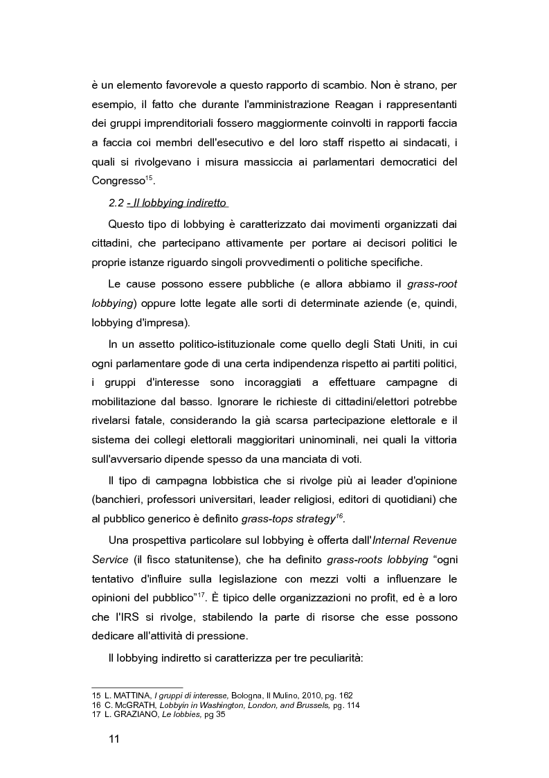 Anteprima della tesi: L'Italia e le lobby: alla ricerca di una regolamentazione possibile, Pagina 10