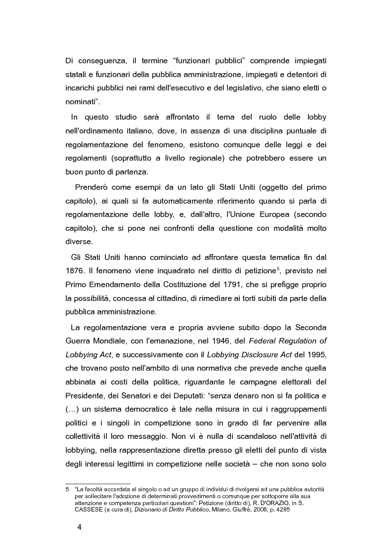 Anteprima della tesi: L'Italia e le lobby: alla ricerca di una regolamentazione possibile, Pagina 3