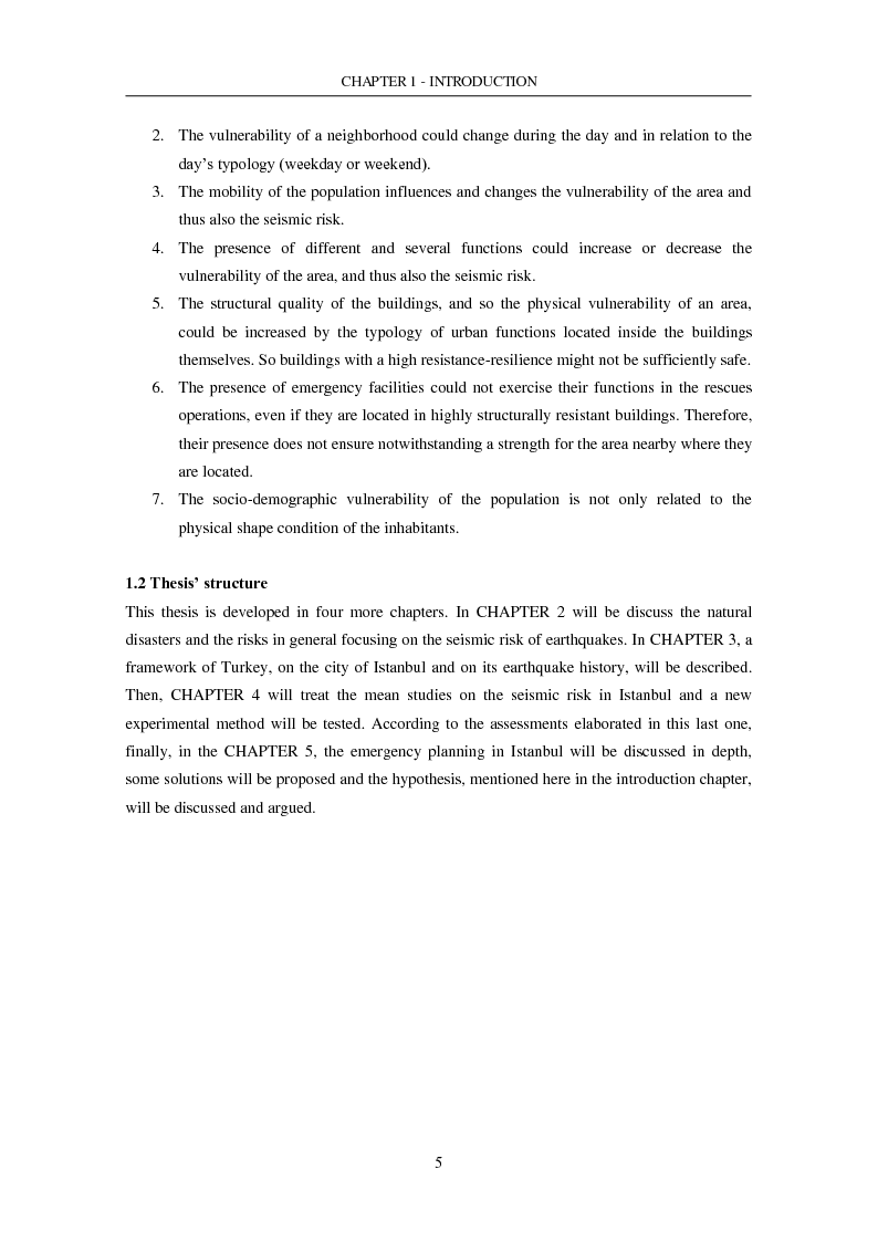 Anteprima della tesi: The Seismic Risk in a Mega-City. Emergency planning in Istanbul, Pagina 6