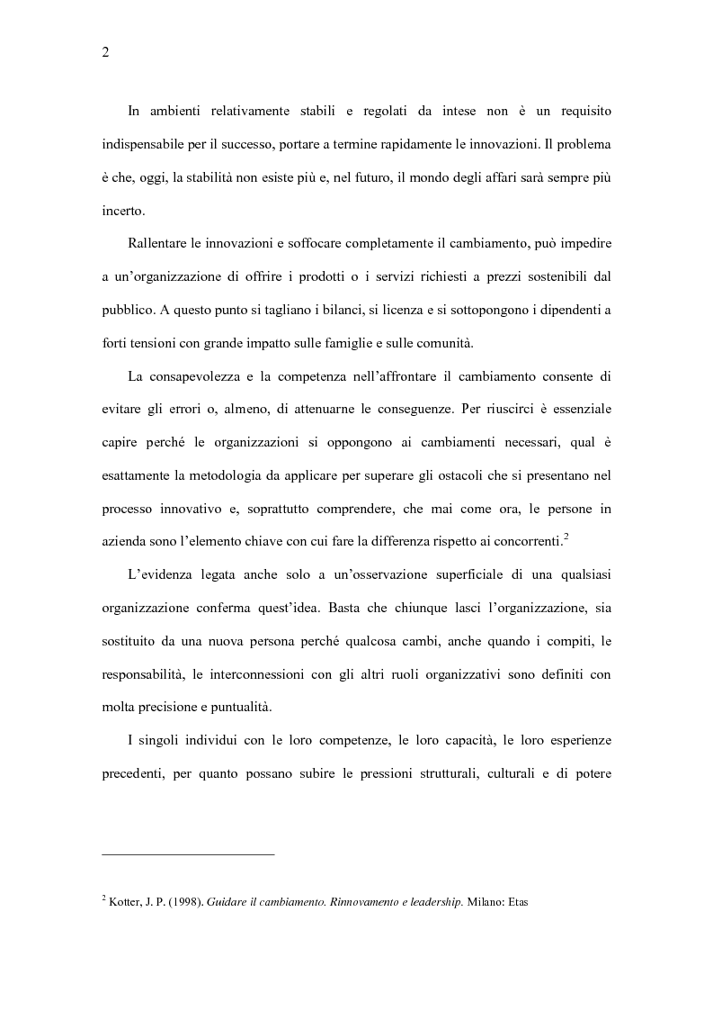 Anteprima della tesi: Il Significato del Change Management, Pagina 3
