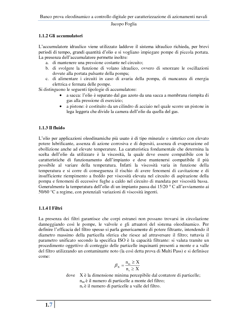 Anteprima della tesi: Progetto e realizzazione di un banco prova oleodinamico a controllo digitale per caratterizzazione di azionamenti navali, Pagina 10
