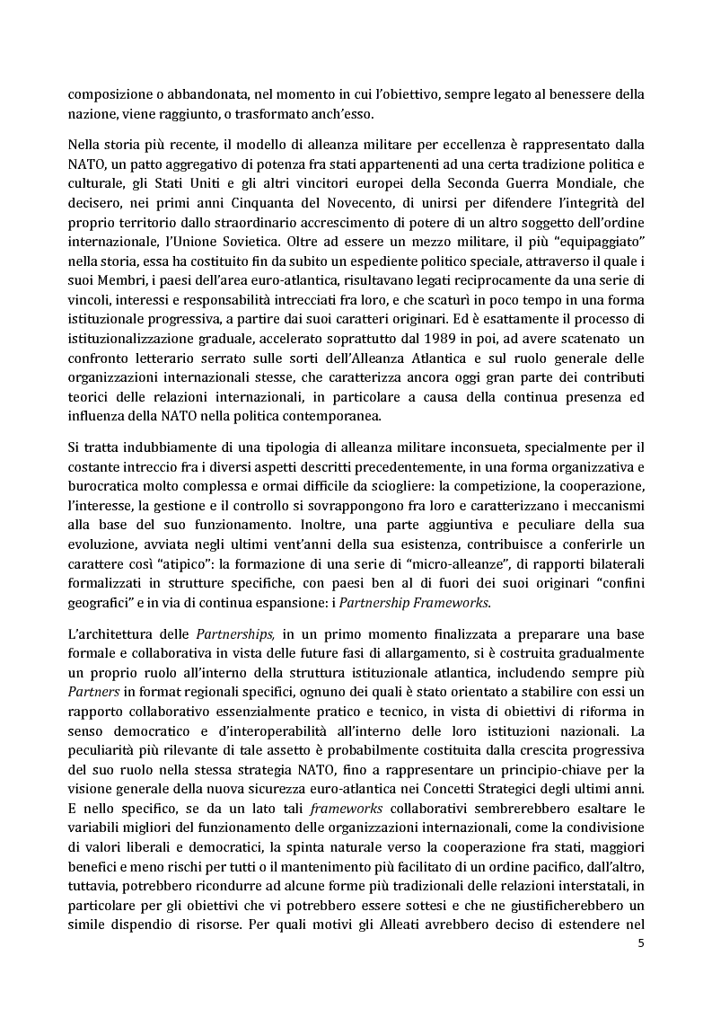 Anteprima della tesi: I Partnership Frameworks dell'Alleanza Atlantica: Istituzionalismo e Neorealismo a confronto, Pagina 4