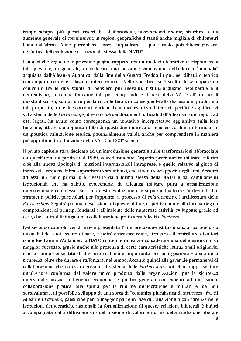 Anteprima della tesi: I Partnership Frameworks dell'Alleanza Atlantica: Istituzionalismo e Neorealismo a confronto, Pagina 5