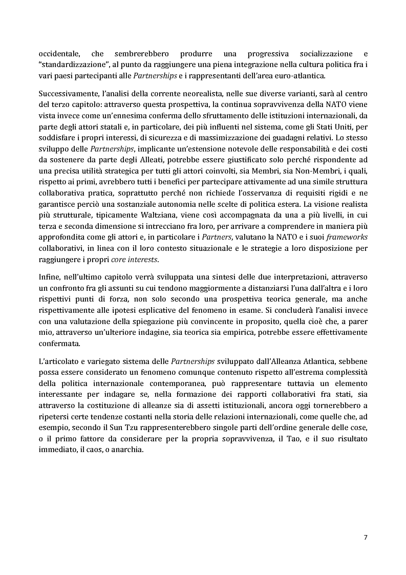 Anteprima della tesi: I Partnership Frameworks dell'Alleanza Atlantica: Istituzionalismo e Neorealismo a confronto, Pagina 6