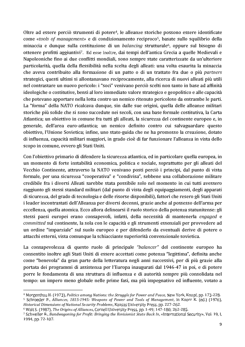 Anteprima della tesi: I Partnership Frameworks dell'Alleanza Atlantica: Istituzionalismo e Neorealismo a confronto, Pagina 8