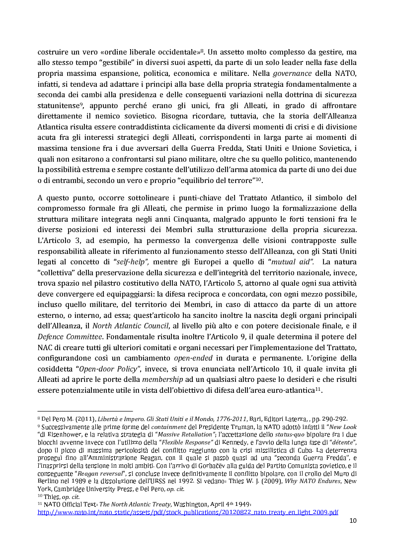 Anteprima della tesi: I Partnership Frameworks dell'Alleanza Atlantica: Istituzionalismo e Neorealismo a confronto, Pagina 9