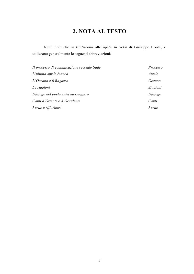 Anteprima della tesi: Profilo critico di Giuseppe Conte, Pagina 4