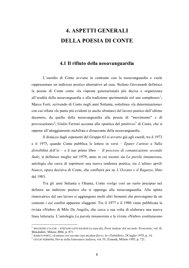 Anteprima della tesi: Profilo critico di Giuseppe Conte, Pagina 7