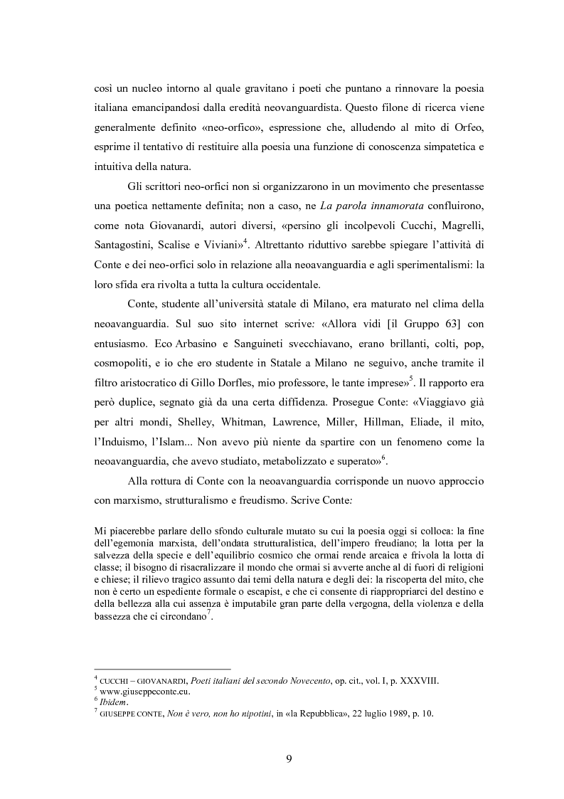 Anteprima della tesi: Profilo critico di Giuseppe Conte, Pagina 8