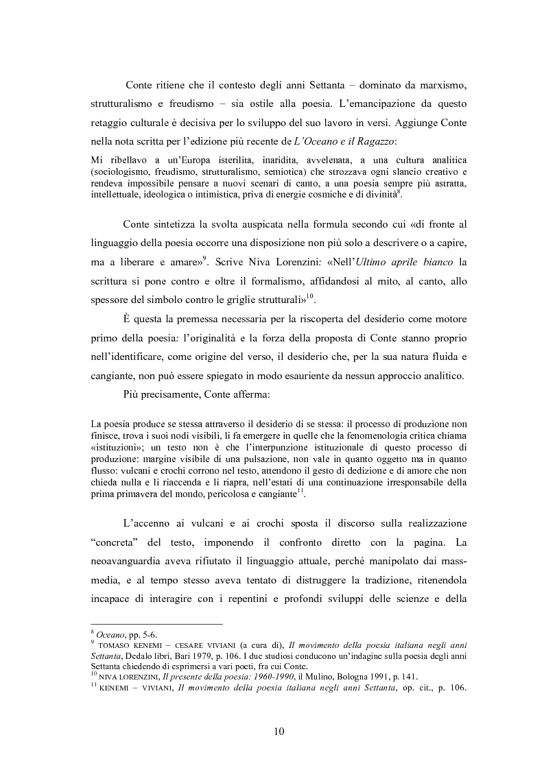 Anteprima della tesi: Profilo critico di Giuseppe Conte, Pagina 9