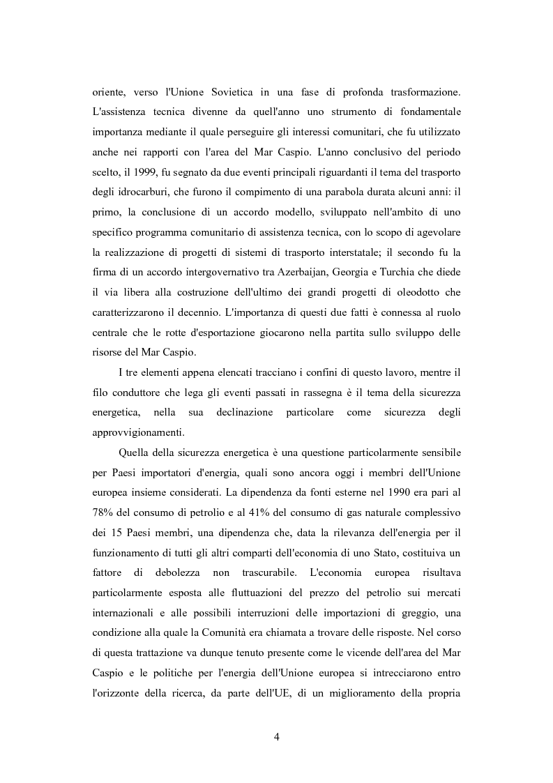 Anteprima della tesi: Le politiche per l'energia dell'Unione europea e le relazioni con l'area del Mar Caspio, 1989-1999., Pagina 3