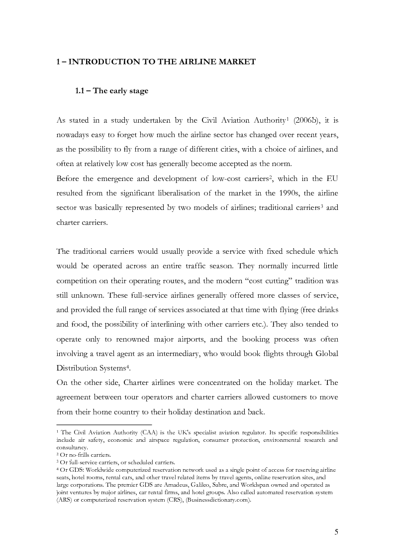 Anteprima della tesi: The low-cost airline model in Europe on the example of Ryanair and the passengers' perception, Pagina 4
