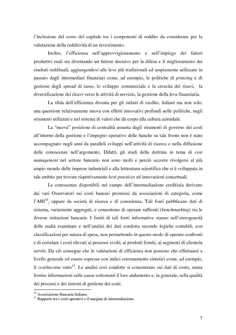 Anteprima della tesi: La gestione strategica dei costi nel settore bancario: il caso della Banca Popolare di Vicenza, Pagina 4
