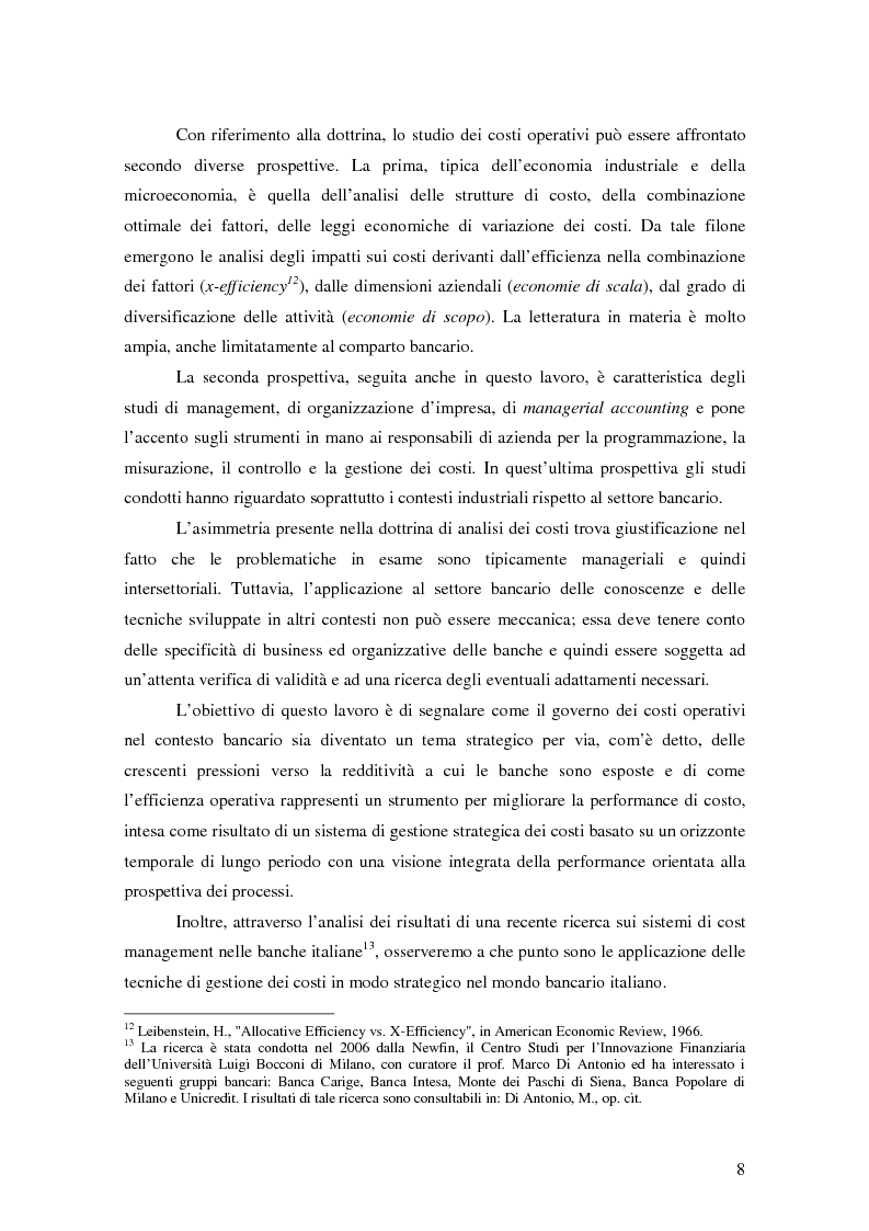 Anteprima della tesi: La gestione strategica dei costi nel settore bancario: il caso della Banca Popolare di Vicenza, Pagina 5