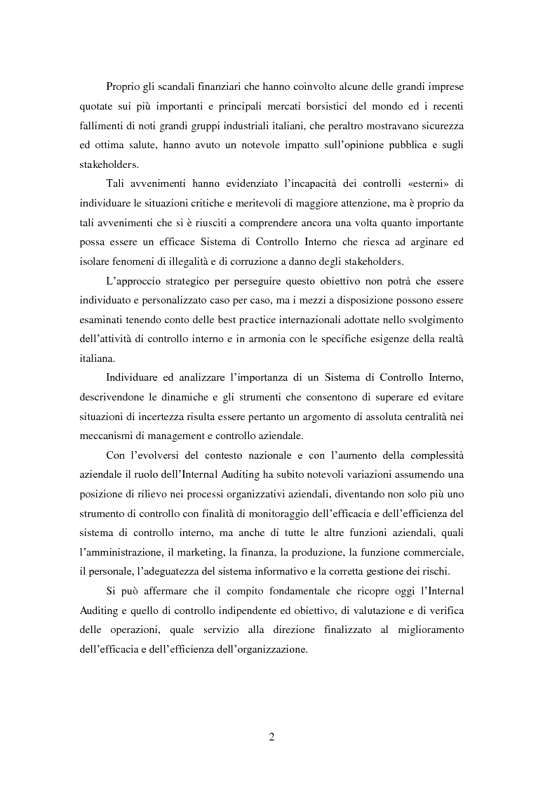 Anteprima della tesi: Il Sistema di controllo interno nelle società quotate. Il D. Lgs. 231/2001 nel settore energetico Italiano., Pagina 3